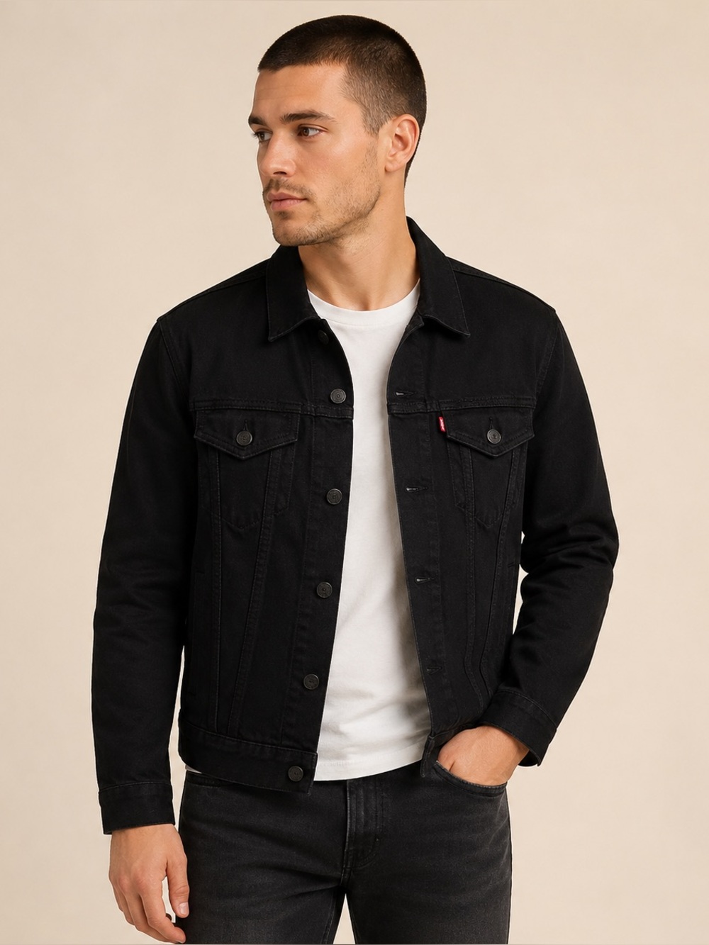 Levi’s Men’s Black Denim Trucker Jacket Black Size Small